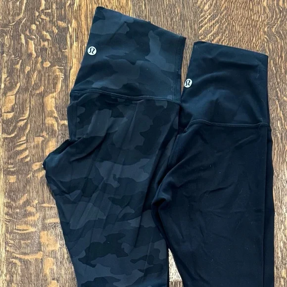 2 Lululemon Align High-Rise Pant 28", size 2: black and black camo - Picture 2 of 3
